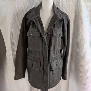 Aritzia SUNDAY BEST 100% Cotton Utility Jacket, Medium, Hooded, Drawstring waist